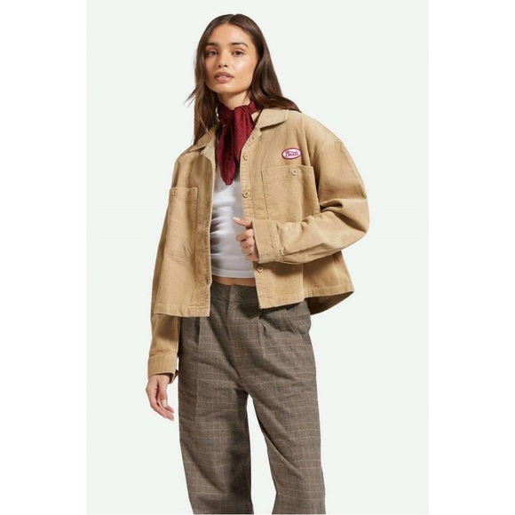 BRIXTON Jackets & Blazers - NWT Brixton Utopia Corduroy Overshirt in Sand Sz XS